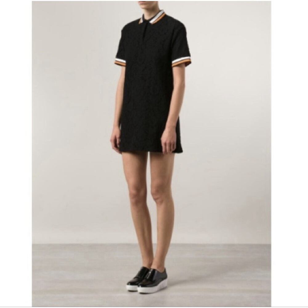 MSGM Polo Collar Lace Dress women’s size S (38 It) black preppy academia